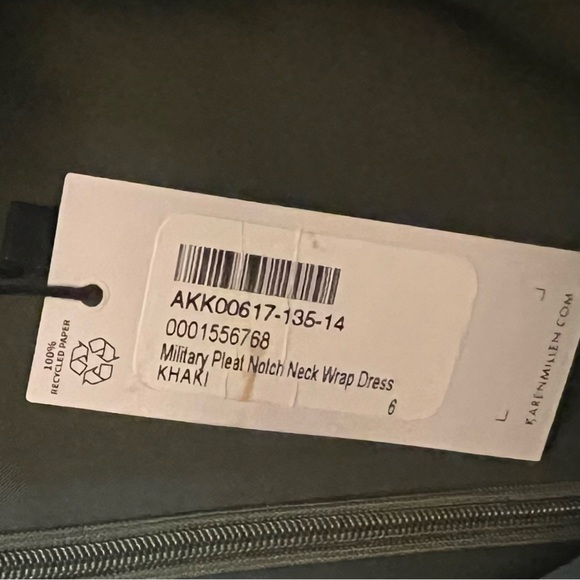 Karen Millen Tailored Military Pleat Notch Neck Wrap Mini Dress in “Khaki” - Picture 7 of 8